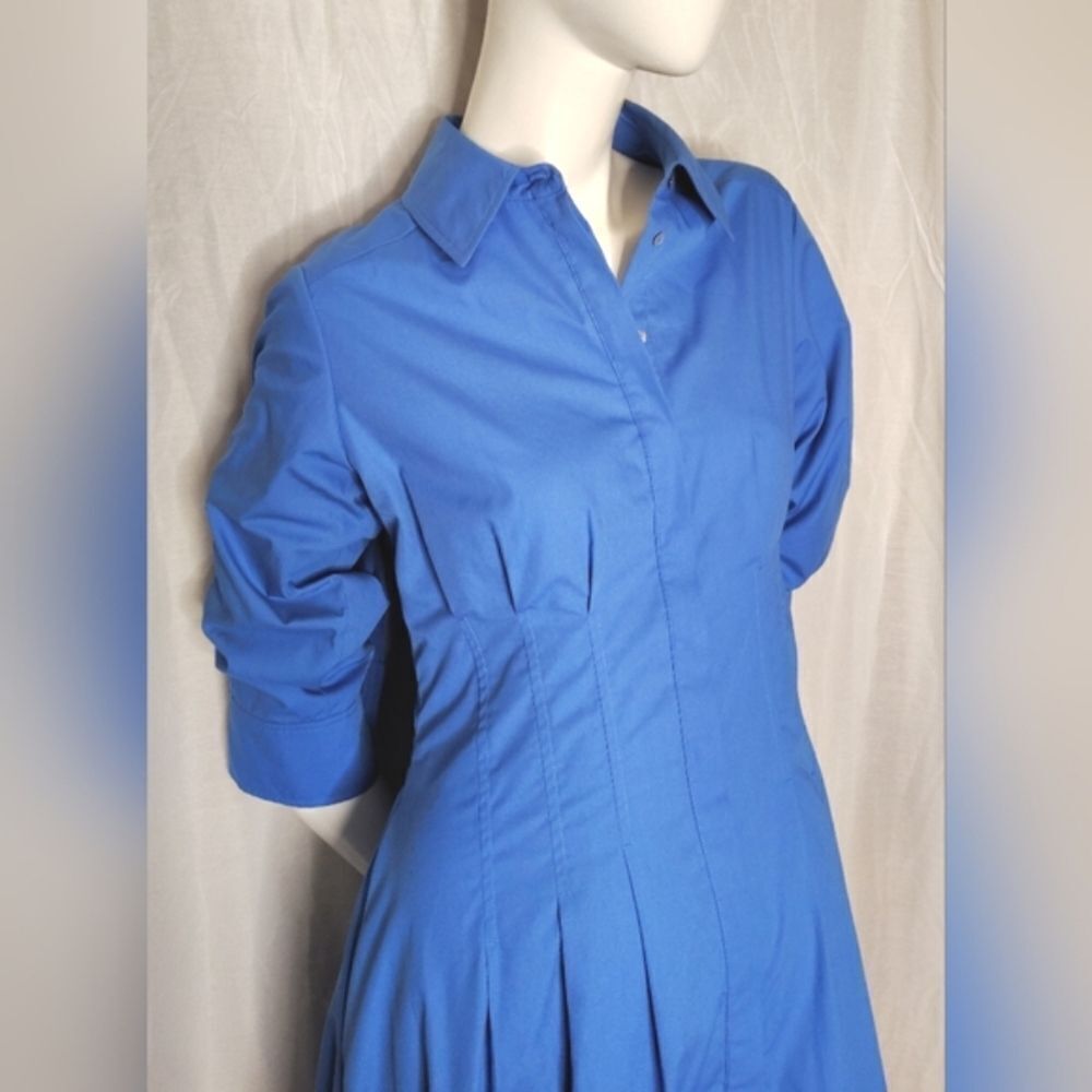 Elie Tahari Megan Markle Button Down French Blue Shirt  Midi Dress Sz 6 - Picture 8 of 16